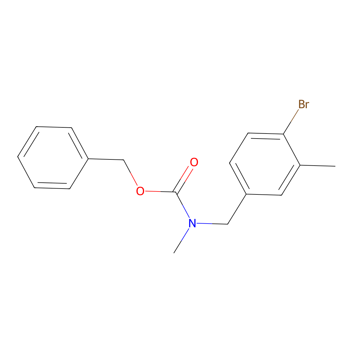 benzyl N-[(4-bromo-3-methylphenyl)methyl]-N-methylcarbamate molecular structure, CAS 2680904-05-4