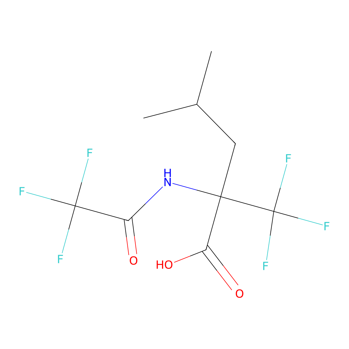 4-Methyl-2-(2,2,2-trifluoroacetamido)-2-(trifluoromethyl)pentanoic acid molecular structure, CAS 2680904-06-5