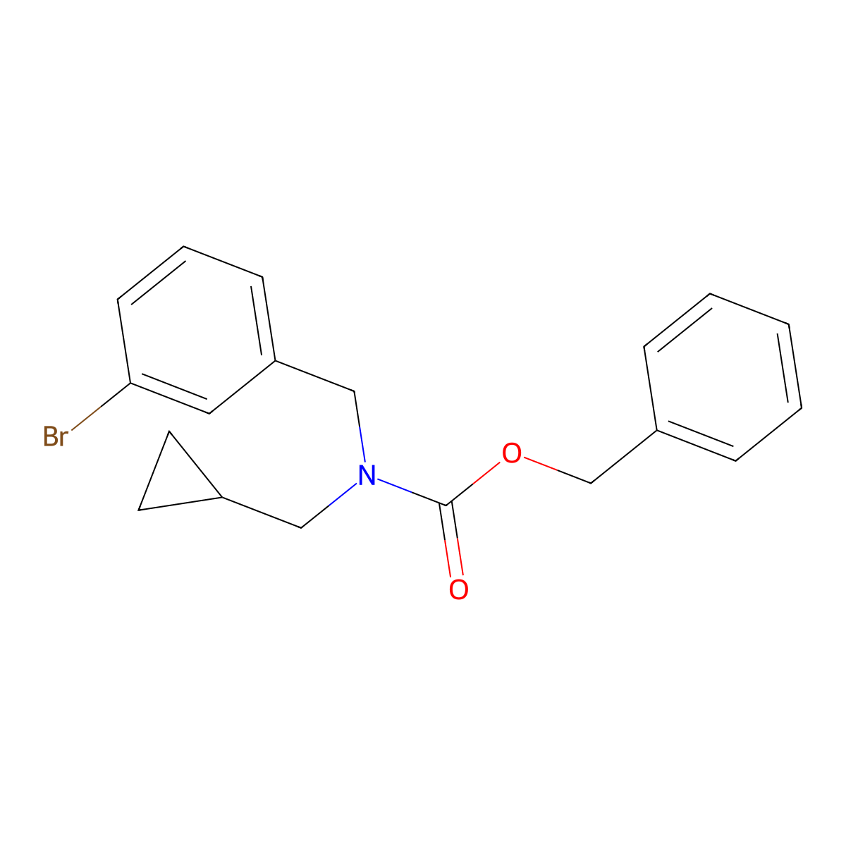 benzyl N-[(3-bromophenyl)methyl]-N-(cyclopropylmethyl)carbamate molecular structure, CAS 2680904-09-8