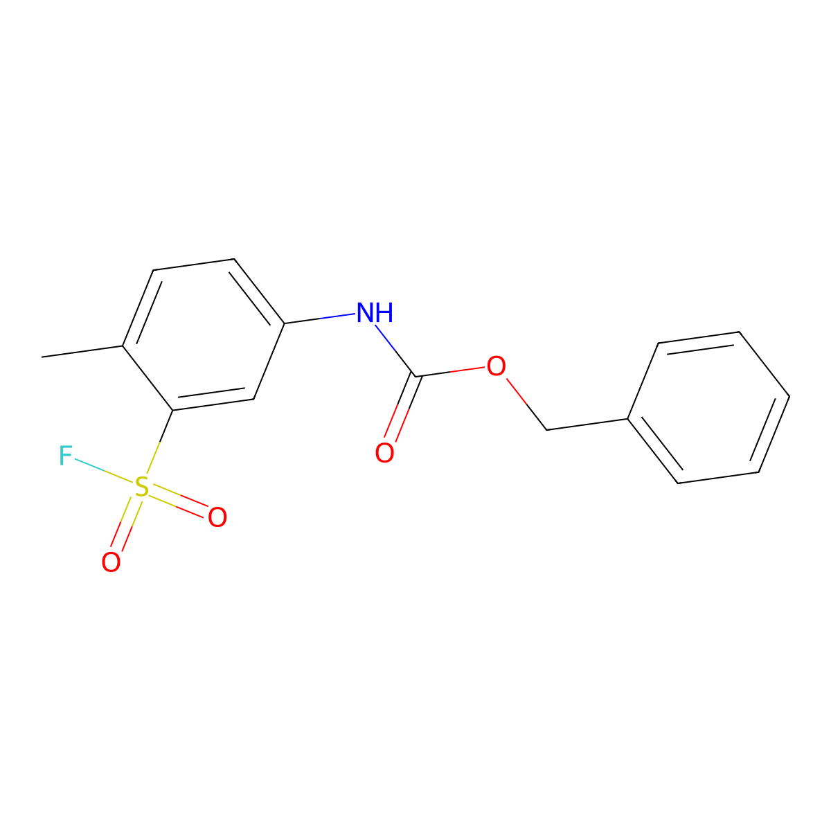 benzyl N-[3-(fluorosulfonyl)-4-methylphenyl]carbamate molecular structure, CAS 2680904-26-9