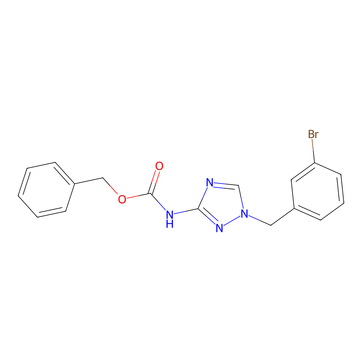 benzyl N-{1-[(3-bromophenyl)methyl]-1H-1,2,4-triazol-3-yl}carbamate molecular structure, CAS 2680904-27-0