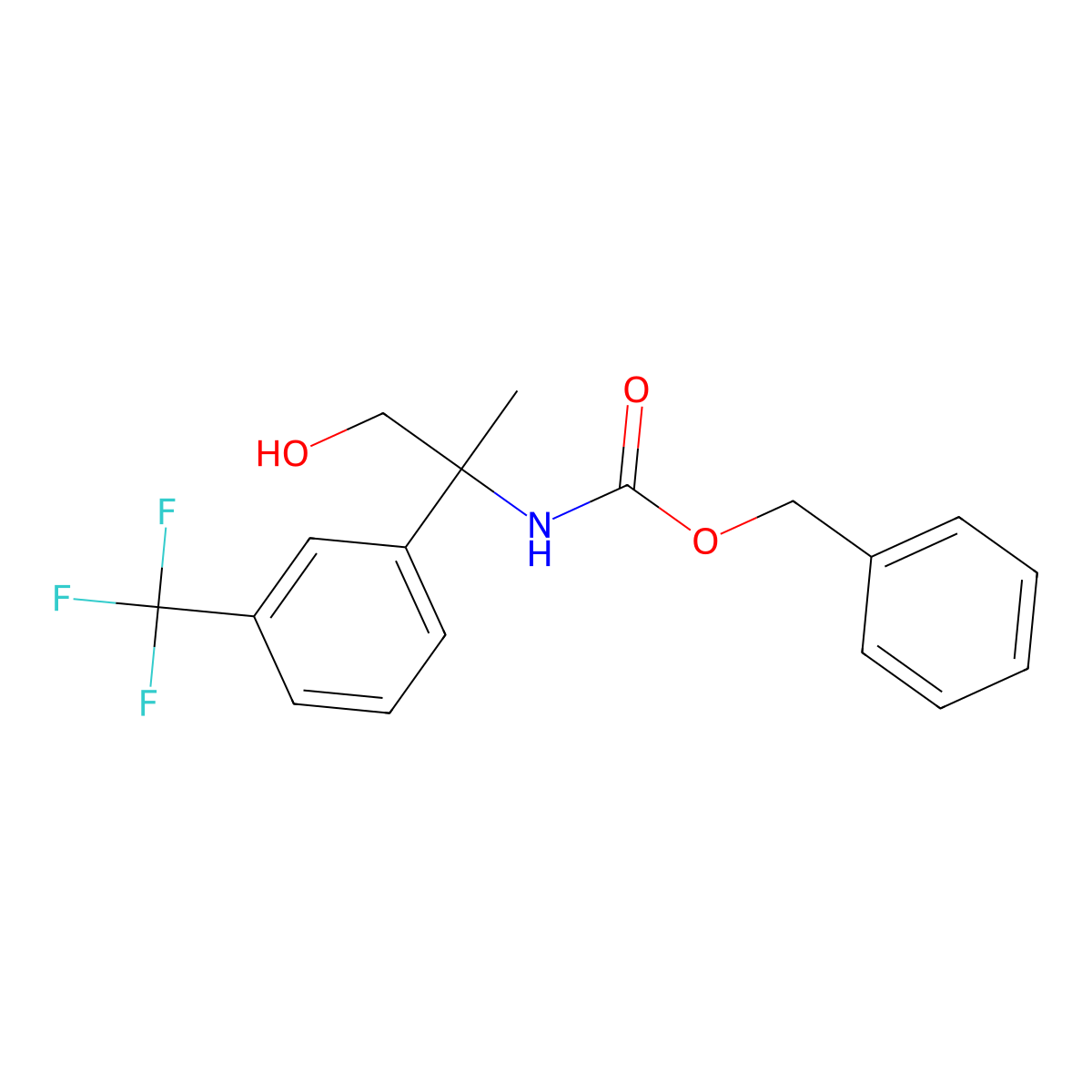 benzyl N-{1-hydroxy-2-[3-(trifluoromethyl)phenyl]propan-2-yl}carbamate molecular structure, CAS 2680904-29-2