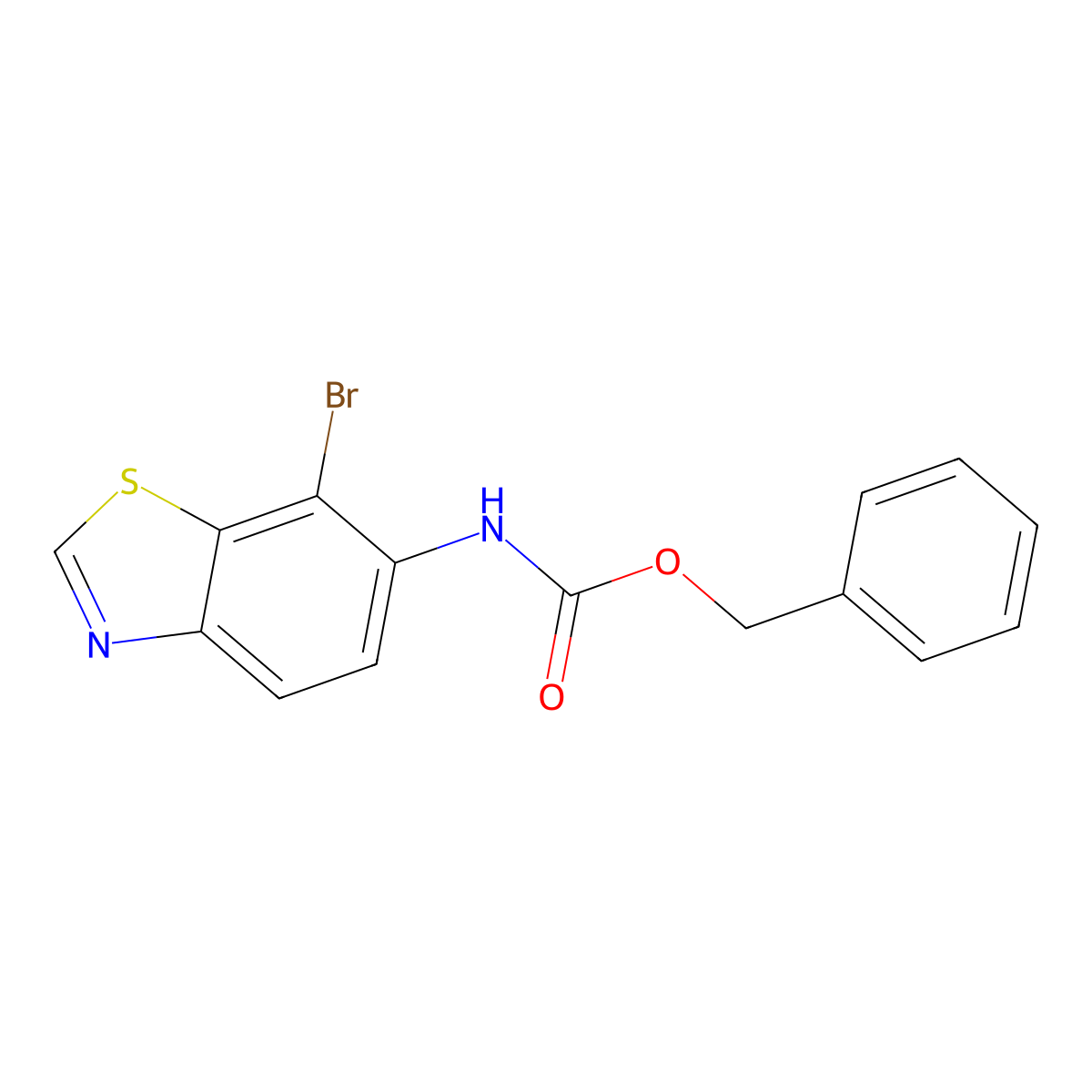 benzyl N-(7-bromo-1,3-benzothiazol-6-yl)carbamate molecular structure, CAS 2680904-30-5