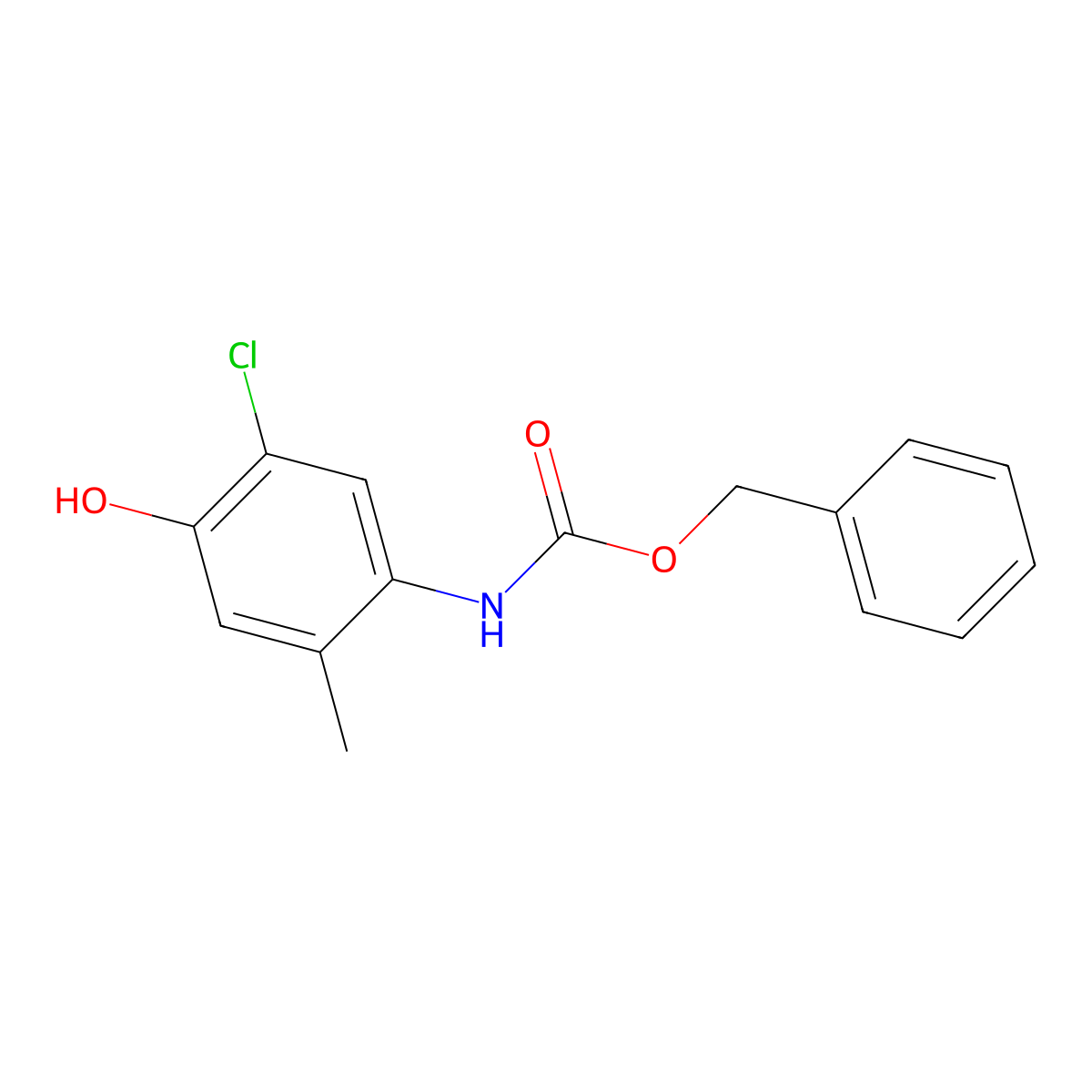 benzyl N-(5-chloro-4-hydroxy-2-methylphenyl)carbamate molecular structure, CAS 2680904-31-6