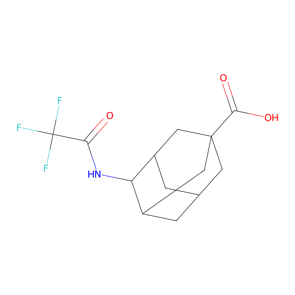 4-(2,2,2-Trifluoroacetamido)adamantane-1-carboxylic acid molecular structure, CAS 2680904-32-7