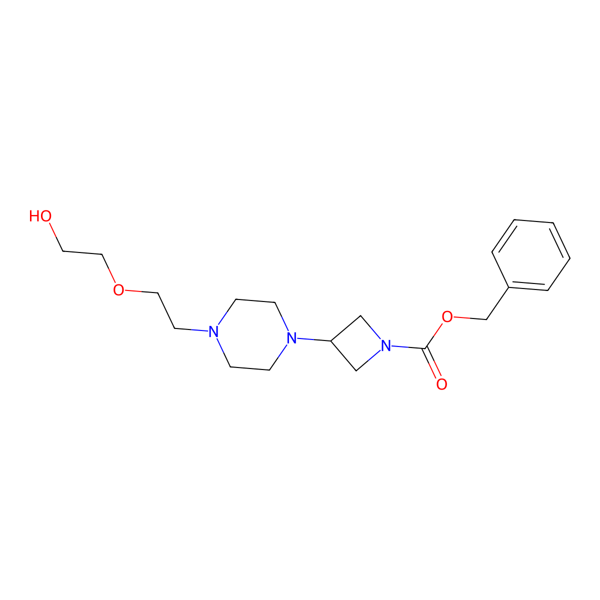 Benzyl 3-{4-[2-(2-hydroxyethoxy)ethyl]piperazin-1-yl}azetidine-1-carboxylate molecular structure, CAS 2680904-34-9