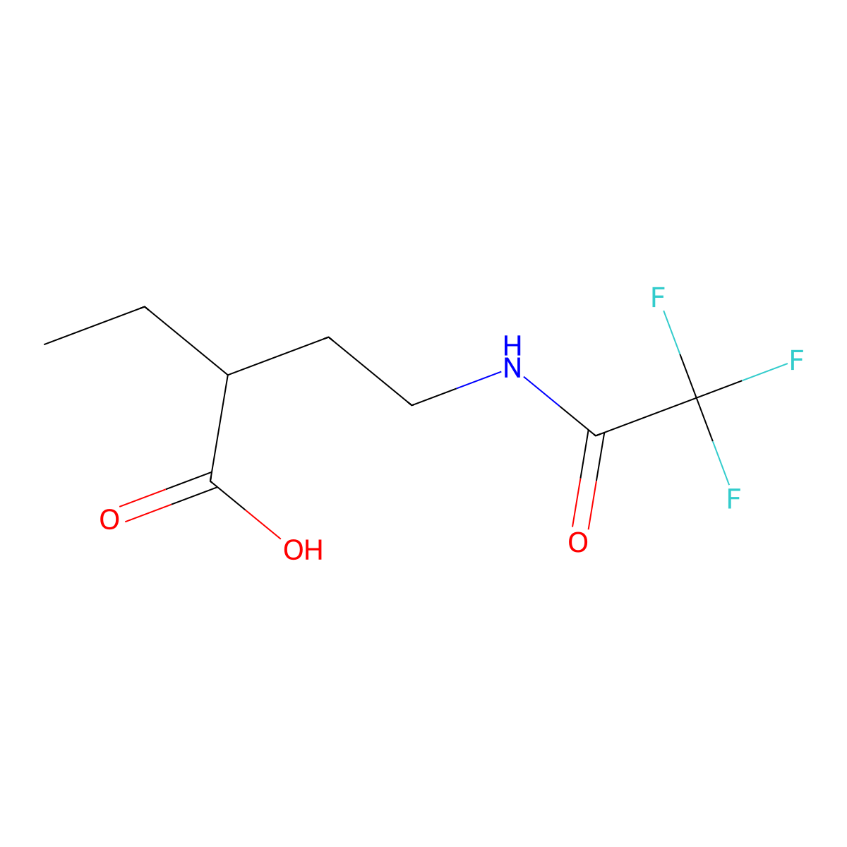 2-Ethyl-4-(trifluoroacetamido)butanoic acid molecular structure, CAS 2680904-37-2