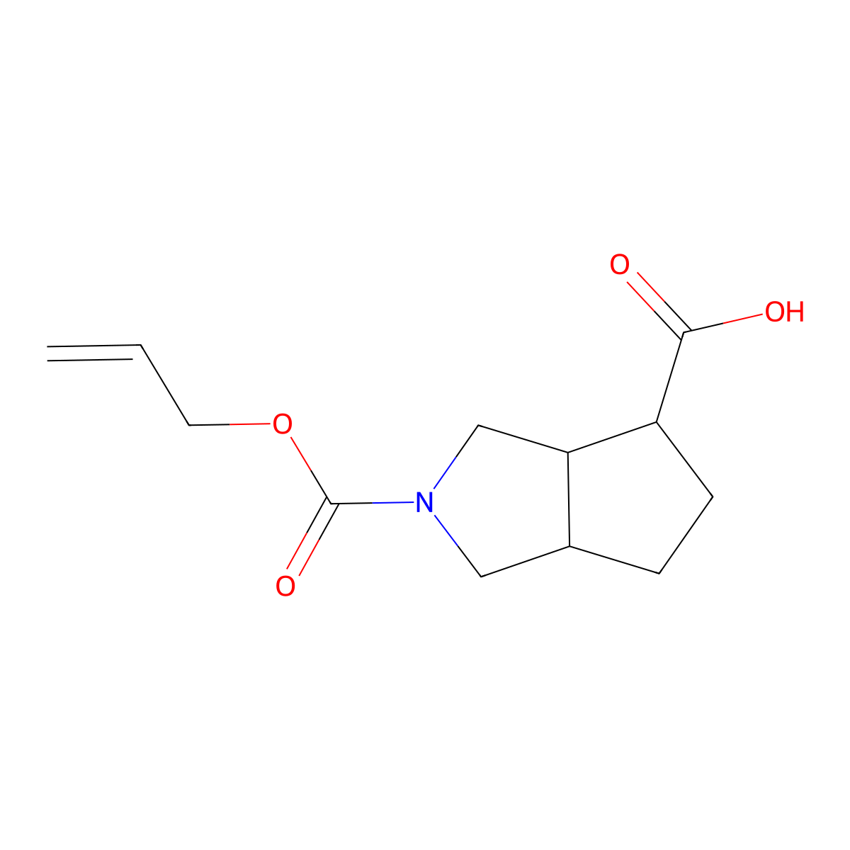 2-[(Prop-2-en-1-yloxy)carbonyl]-octahydrocyclopenta[c]pyrrole-4-carboxylic acid molecular structure, CAS 2680904-42-9