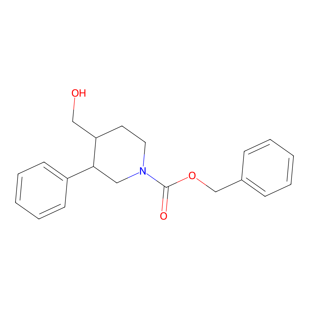 Benzyl 4-(hydroxymethyl)-3-phenylpiperidine-1-carboxylate molecular structure, CAS 2680904-51-0