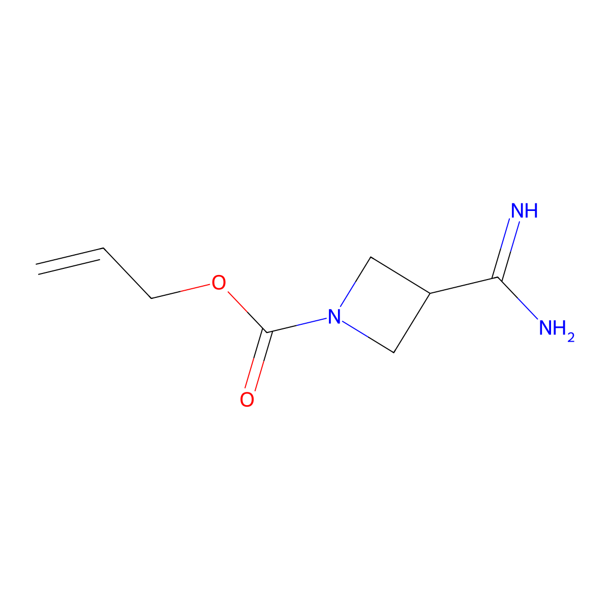 Prop-2-en-1-yl 3-carbamimidoylazetidine-1-carboxylate molecular structure, CAS 2680904-57-6
