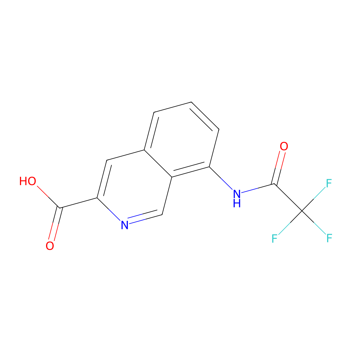 8-(2,2,2-Trifluoroacetamido)isoquinoline-3-carboxylic acid molecular structure, CAS 2680904-64-5