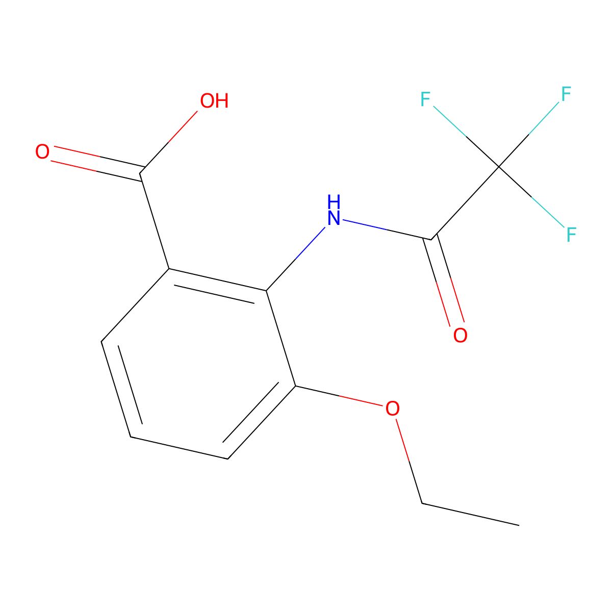 3-Ethoxy-2-(2,2,2-trifluoroacetamido)benzoic acid molecular structure, CAS 2680904-73-6