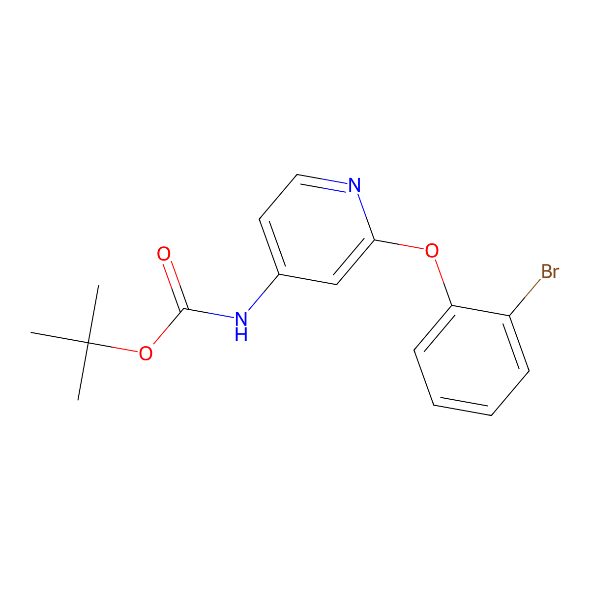 tert-butyl N-[2-(2-bromophenoxy)pyridin-4-yl]carbamate molecular structure, CAS 2680904-77-0