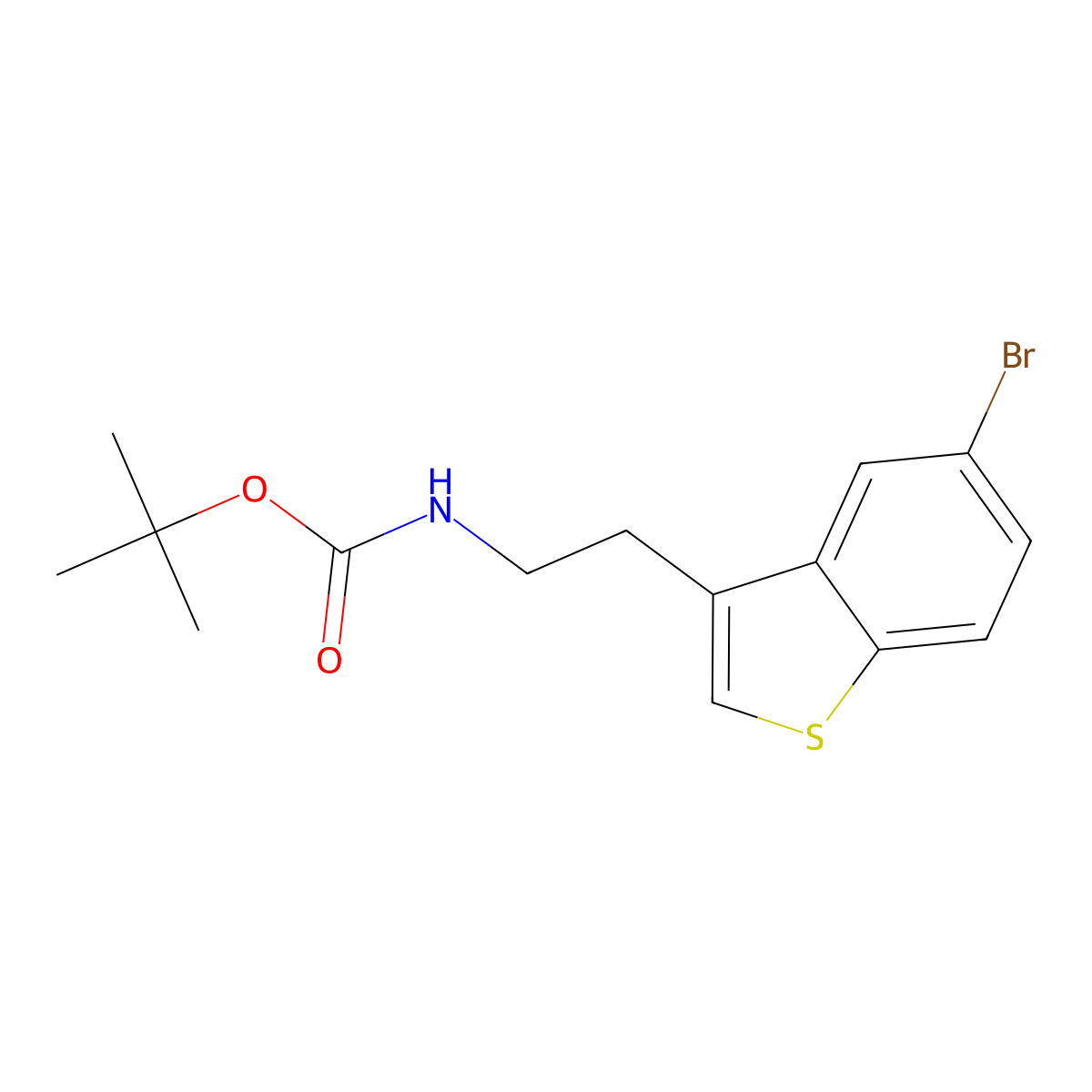 tert-butyl N-[2-(5-bromo-1-benzothiophen-3-yl)ethyl]carbamate molecular structure, CAS 2680904-86-1