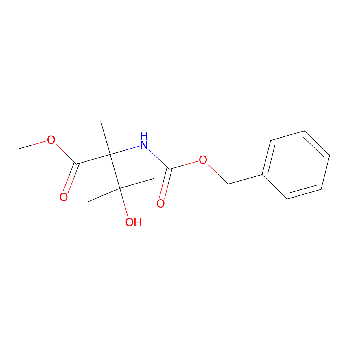 Methyl 2-{[(benzyloxy)carbonyl]amino}-3-hydroxy-2,3-dimethylbutanoate molecular structure, CAS 2680904-87-2