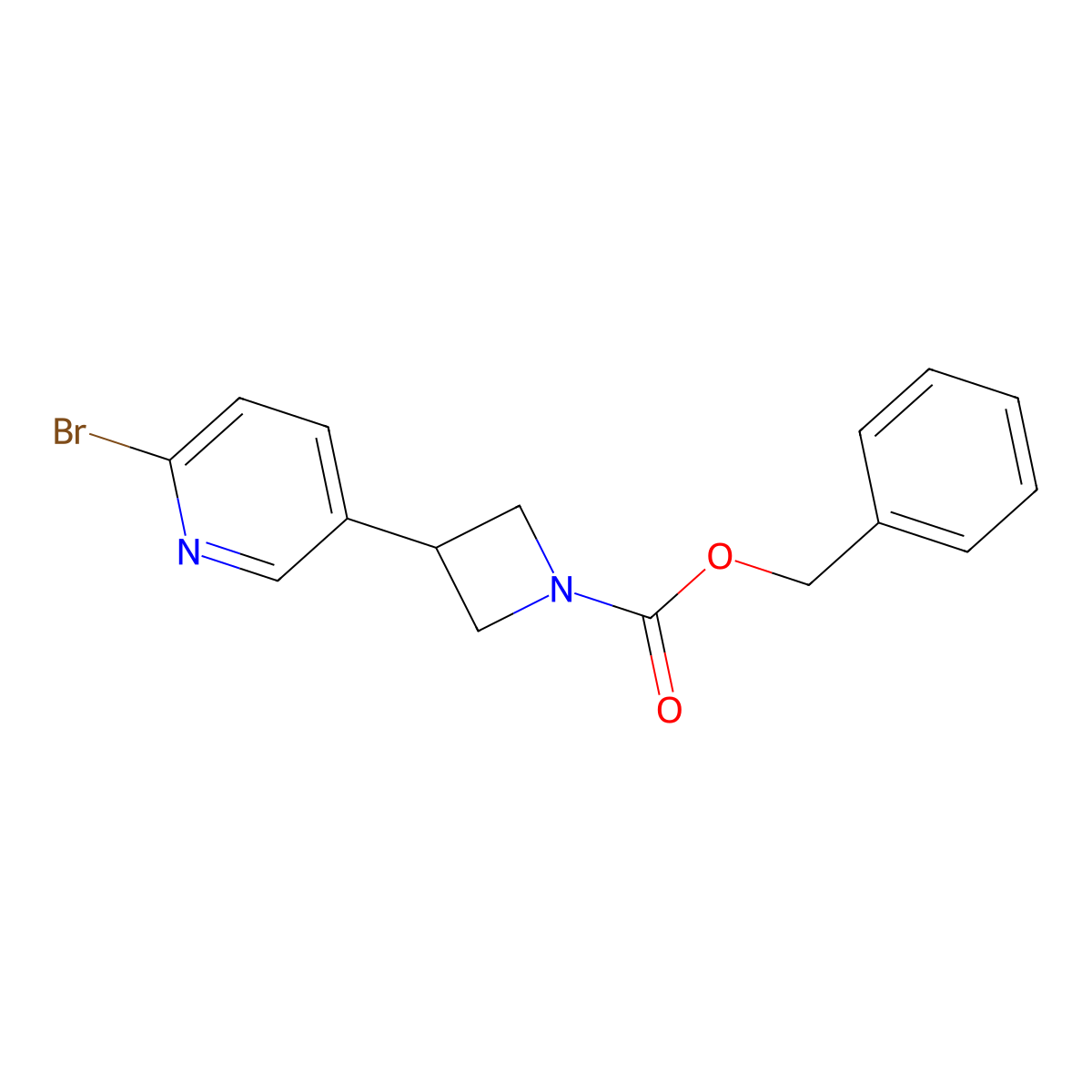 Benzyl 3-(6-bromopyridin-3-yl)azetidine-1-carboxylate molecular structure, CAS 2680904-93-0