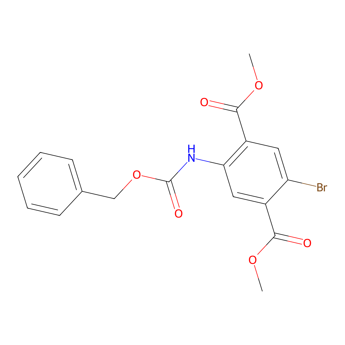 1,4-Dimethyl 2-{[(benzyloxy)carbonyl]amino}-5-bromobenzene-1,4-dicarboxylate molecular structure, CAS 2680904-94-1