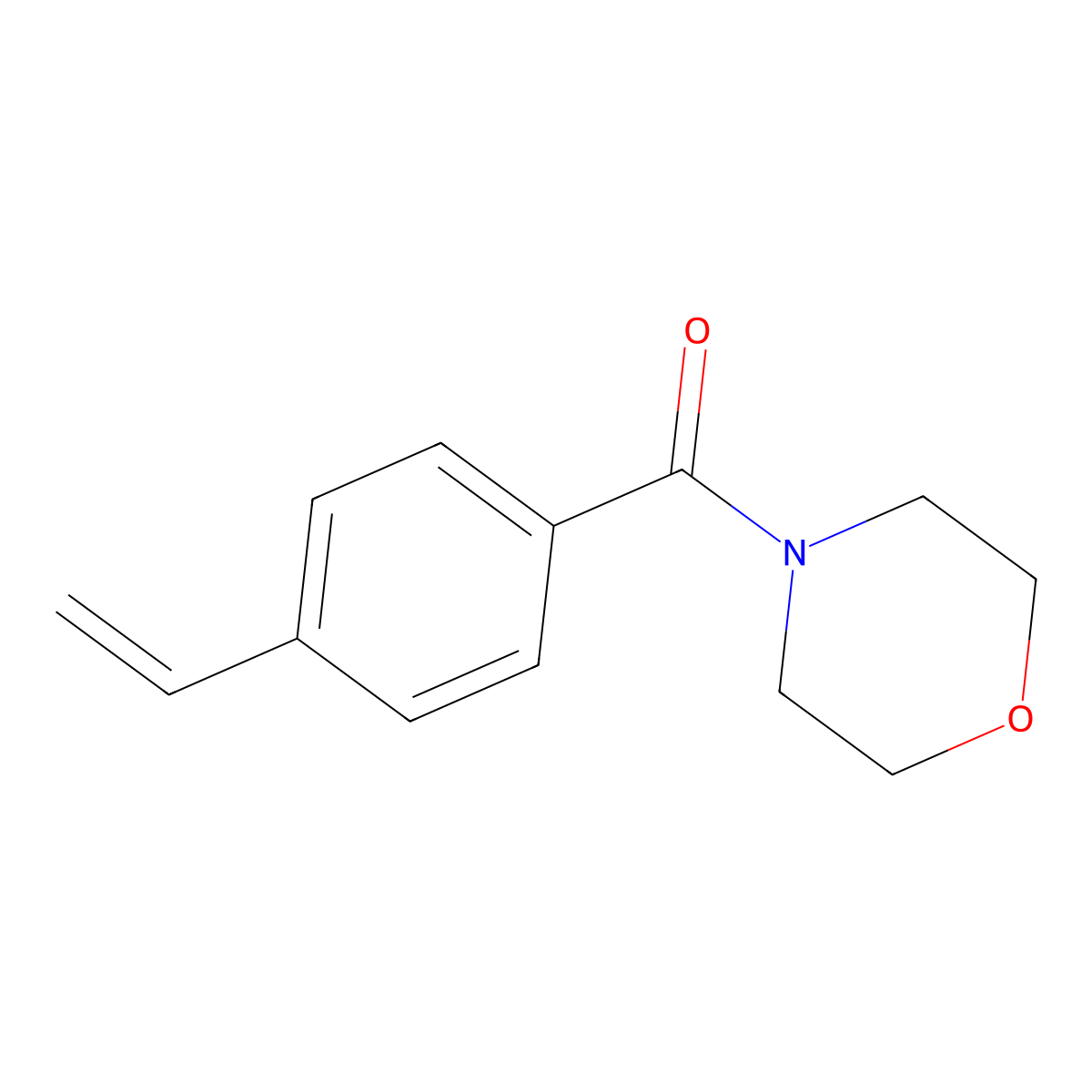 Morpholino(4-vinylphenyl)methanone molecular structure, CAS 2681-27-8