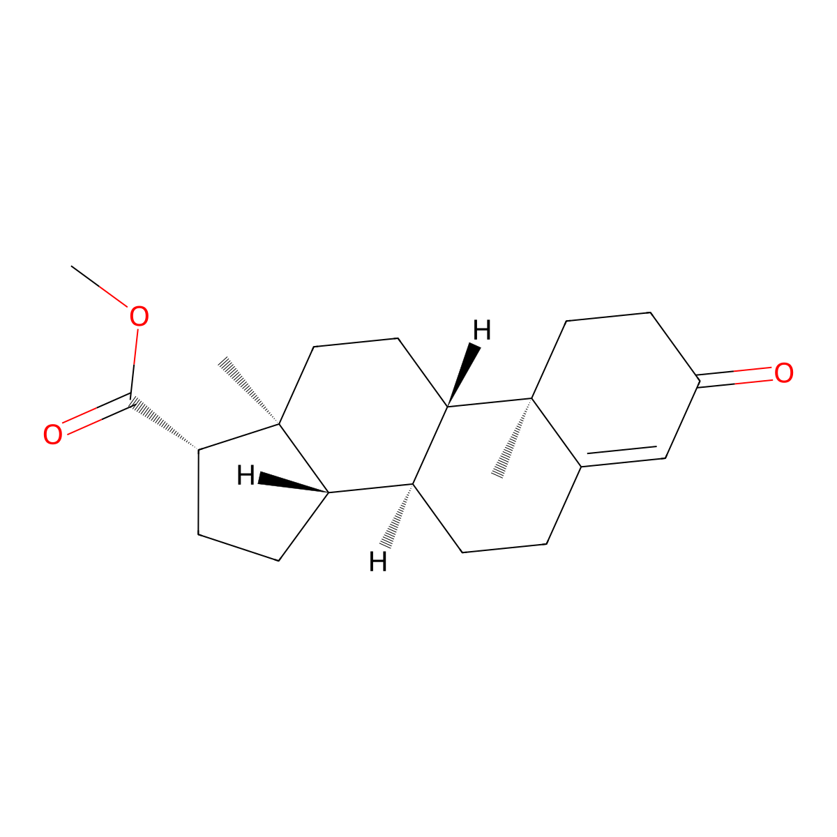 Methyl (17beta)-3-oxoandrost-4-ene-17-carboxylate molecular structure, CAS 2681-55-2