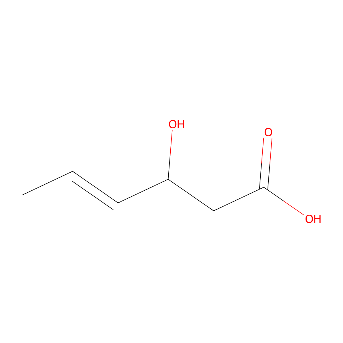 trans-3-Hydroxyhex-4-enoic acid molecular structure, CAS 26811-78-9
