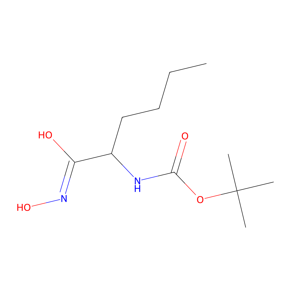 N-hydroxy2-{[(tert-butoxy)carbonyl]amino}hexanimidic acid molecular structure, CAS 2681255-96-7