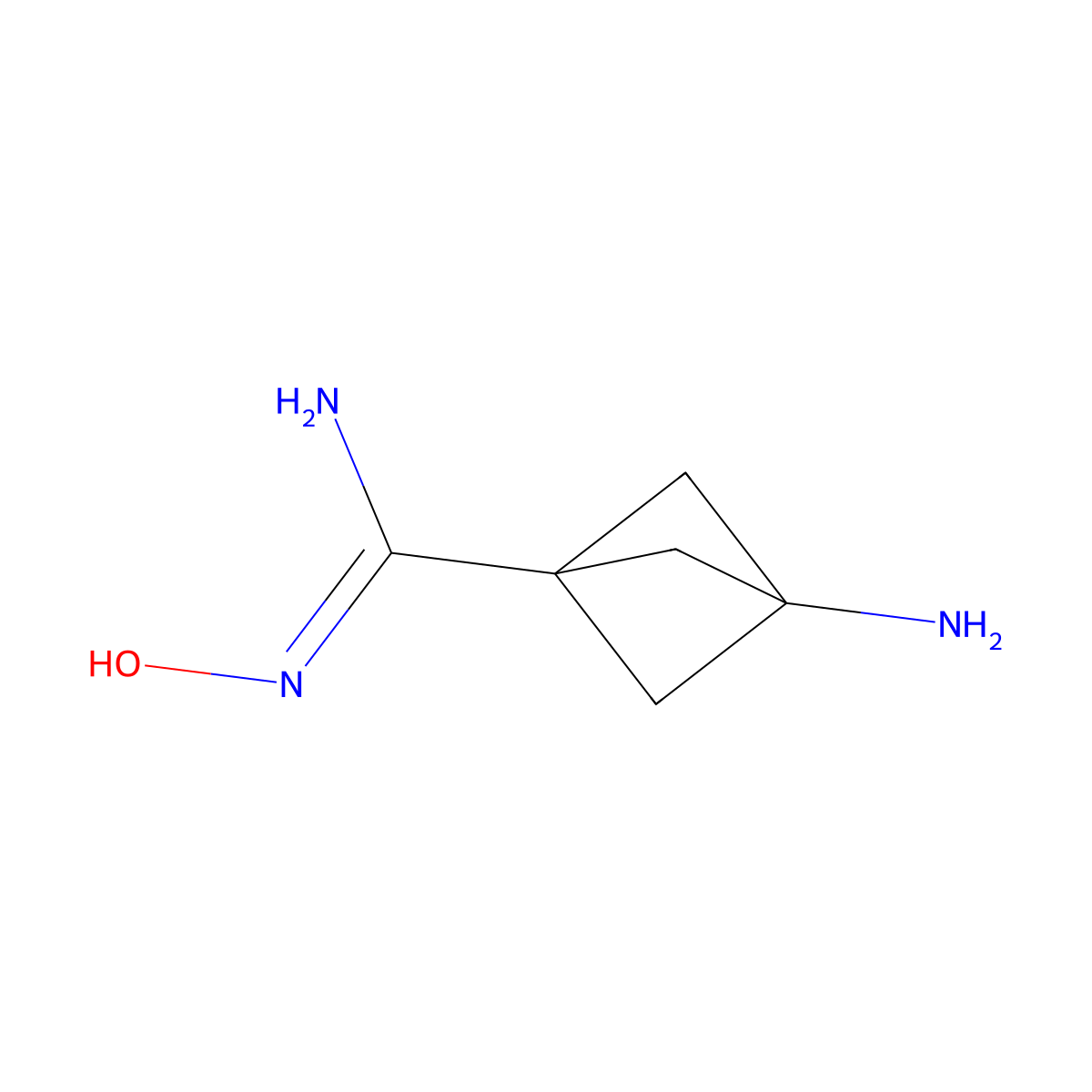 3-amino-N'-hydroxybicyclo[1.1.1]pentane-1-carboximidamide molecular structure, CAS 2681256-20-0