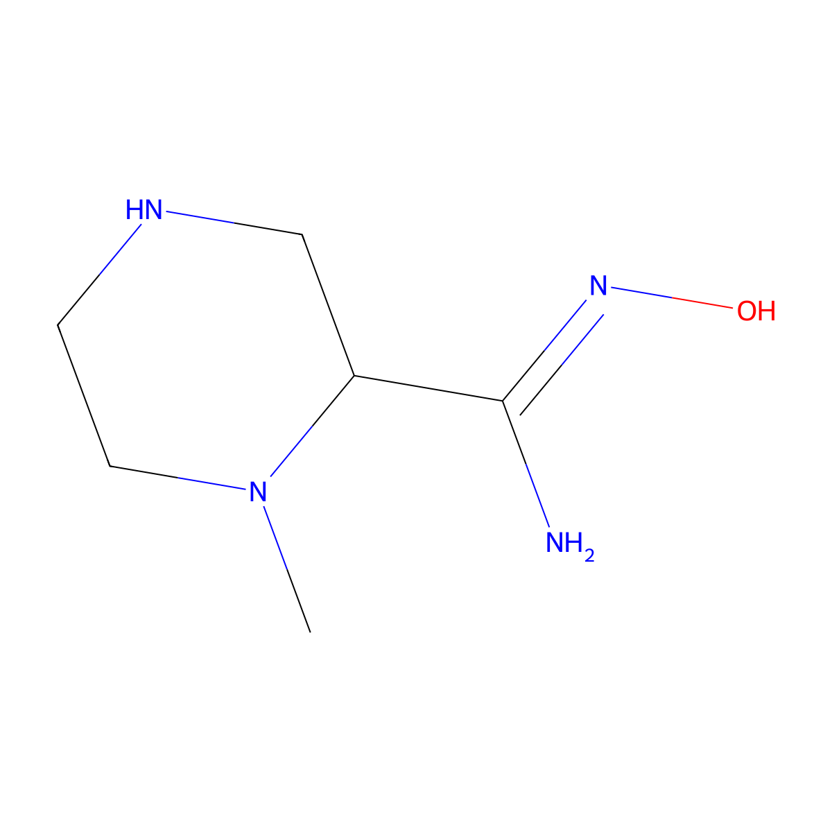 N'-hydroxy-1-methylpiperazine-2-carboximidamide molecular structure, CAS 2681256-31-3