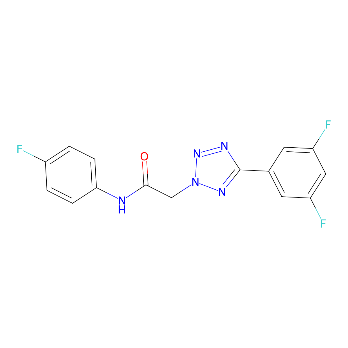 2-[5-(3,5-difluorophenyl)tetrazol-2-yl]-N-(4-fluorophenyl)acetamide molecular structure, CAS 2681302-57-6