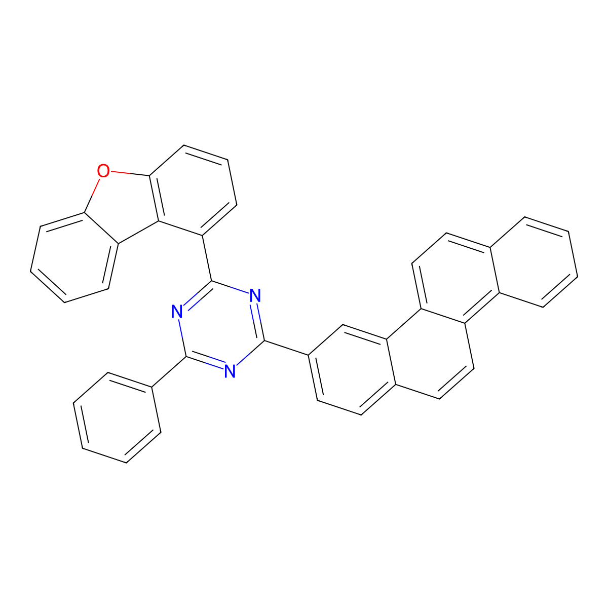 2-(3-Chrysenyl)-4-(1-dibenzofuranyl)-6-phenyl-1,3,5-triazine molecular structure, CAS 2681302-97-4