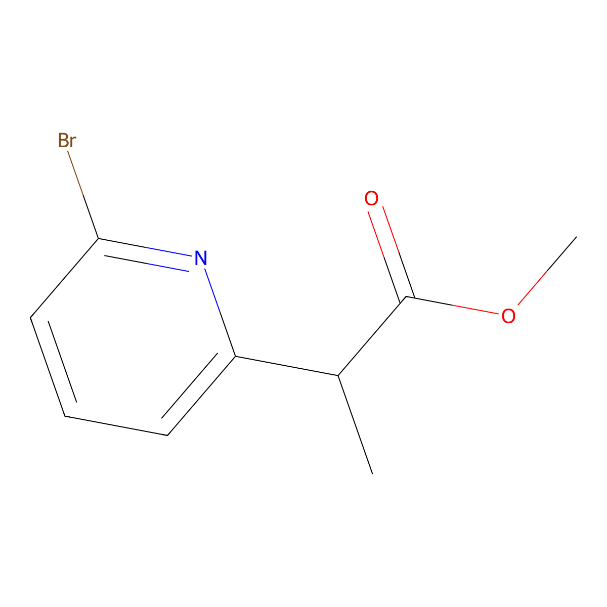 Methyl 2-(6-Bromopyridin-2-yl)propanoate molecular structure, CAS 2681342-83-4