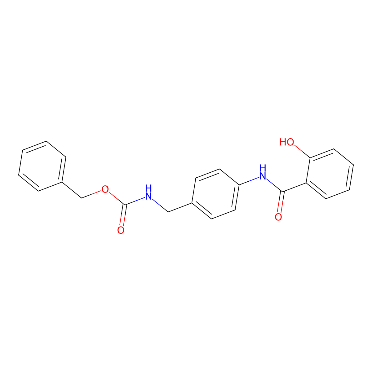 benzyl N-{[4-(2-hydroxybenzamido)phenyl]methyl}carbamate molecular structure, CAS 2681348-96-7