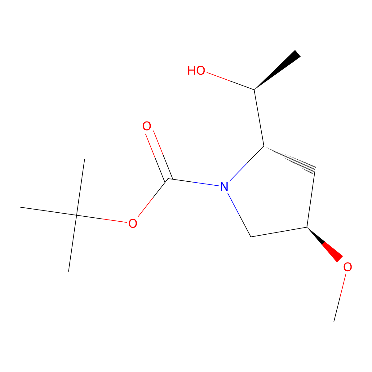 (S)-1-[(2S,4R)-1-Boc-4-methoxy-2-pyrrolidinyl]ethanol molecular structure, CAS 2681395-53-7
