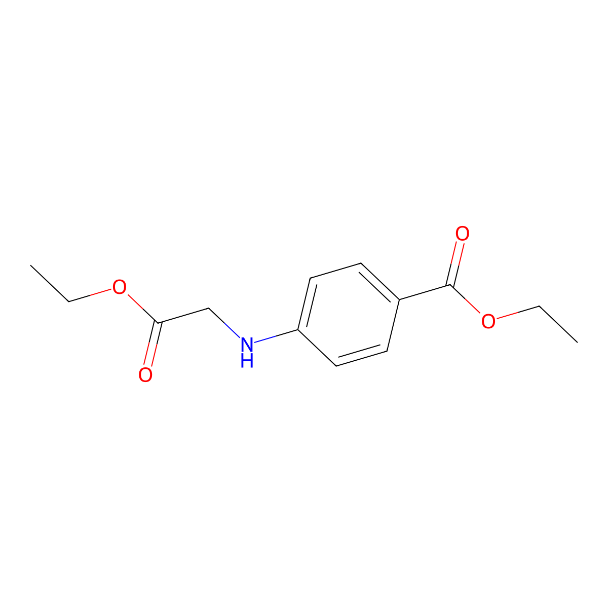 Ethyl 4-((2-ethoxy-2-oxoethyl)amino)benzoate molecular structure, CAS 26815-64-5