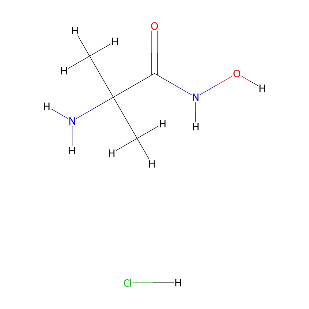 2-amino-N-hydroxy-2-methylpropanamide hydrochloride molecular structure, CAS 26815-96-3