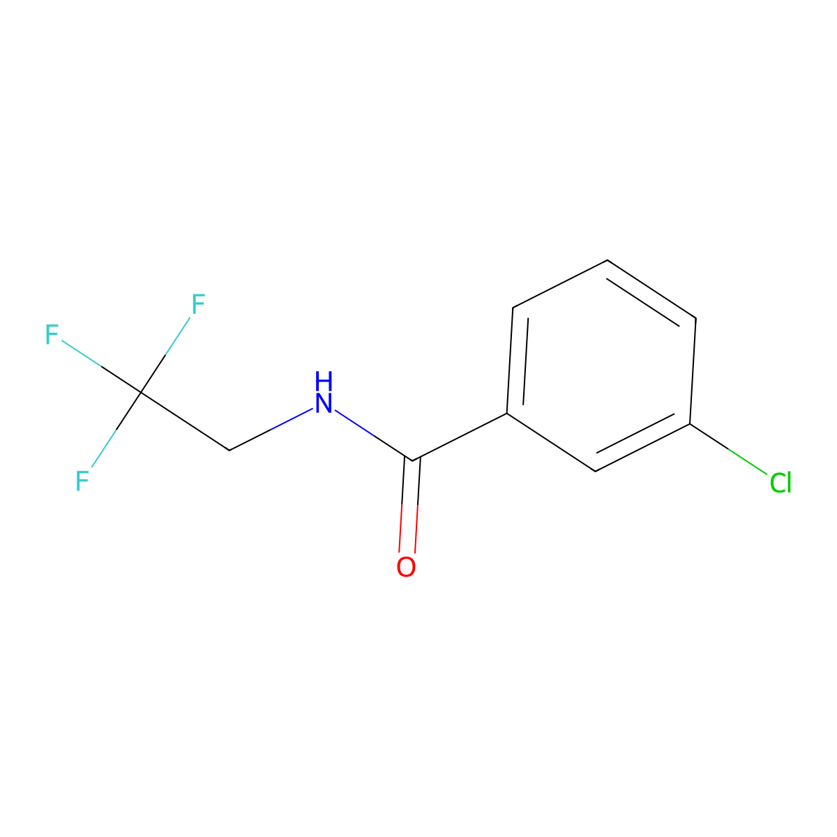 3-chloro-N-(2,2,2-trifluoroethyl)benzamide molecular structure, CAS 26819-13-6
