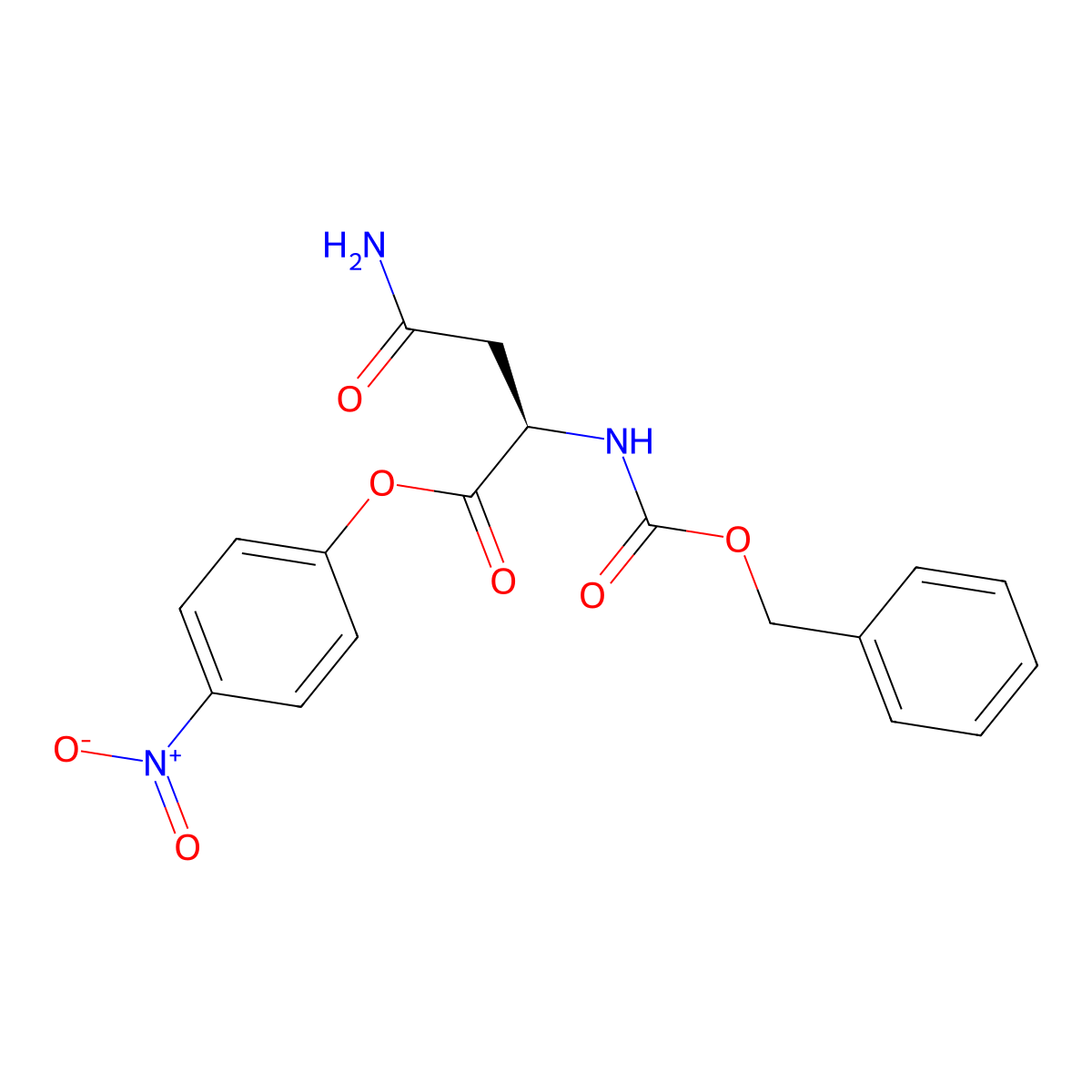 4-nitrophenyl (2R)-2-{[(benzyloxy)carbonyl]amino}-3-carbamoylpropanoate molecular structure, CAS 2682-04-4