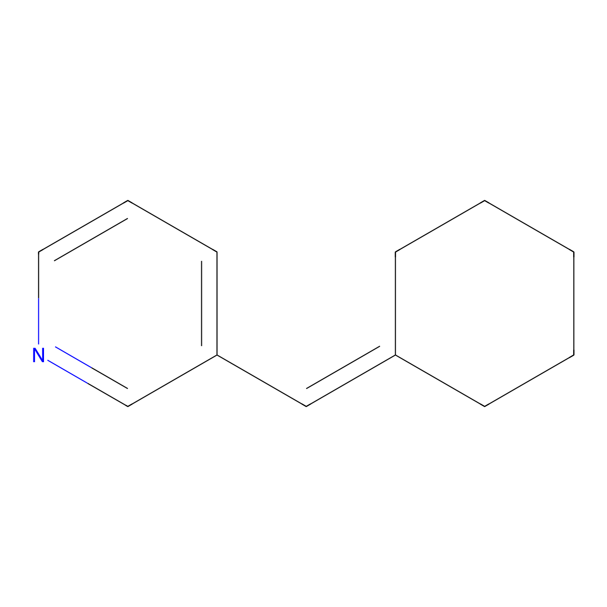 3-(Cyclohexylidenemethyl)pyridine molecular structure, CAS 2682-95-3