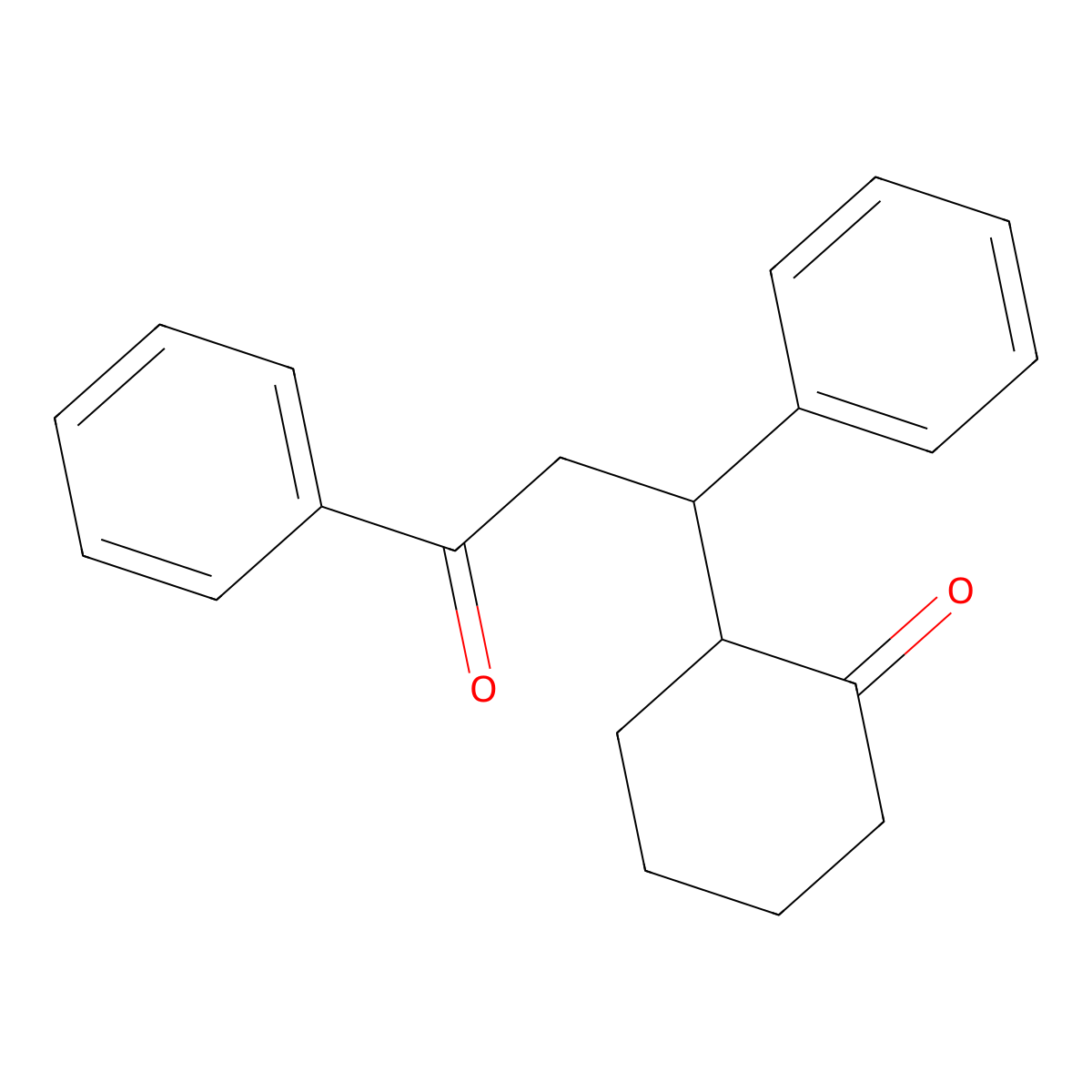 2-(3-Oxo-1,3-diphenylpropyl)cyclohexan-1-one molecular structure, CAS 2682-98-6