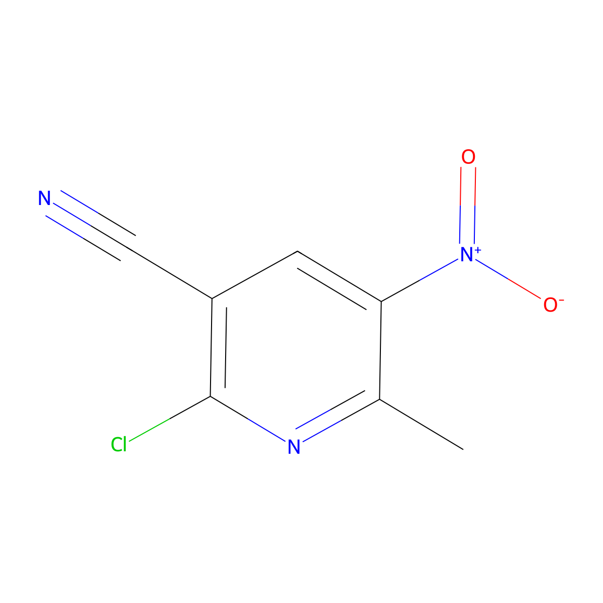 2-Chloro-6-methyl-5-nitronicotinonitrile molecular structure, CAS 26820-34-8