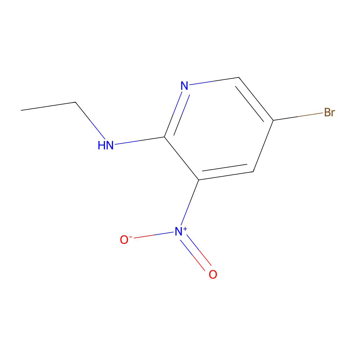 5-Bromo-N-ethyl-3-nitropyridin-2-amine molecular structure, CAS 26820-37-1