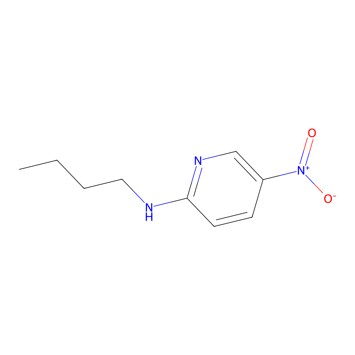 2-Butylamino-5-nitropyridine molecular structure, CAS 26820-54-2