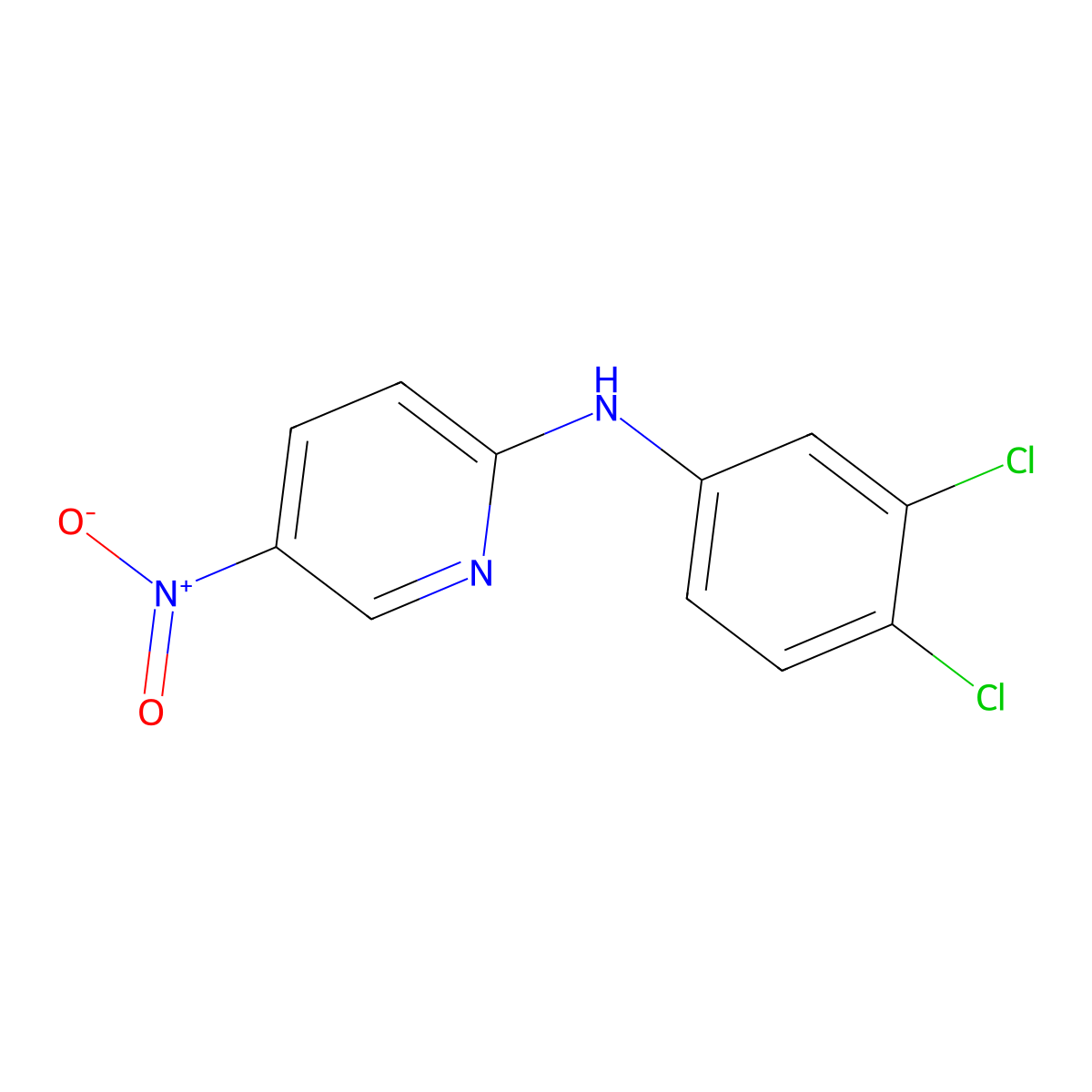 N-(3,4-dichlorophenyl)-5-nitropyridin-2-amine molecular structure, CAS 26820-60-0