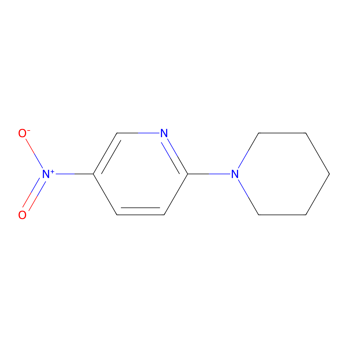 5-Nitro-2-piperidinopyridine molecular structure, CAS 26820-61-1