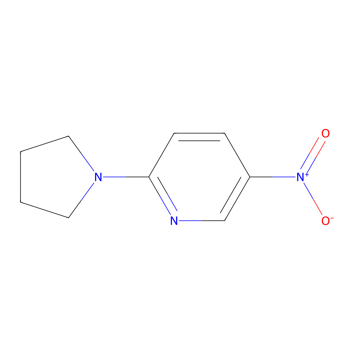 5-Nitro-2-(1-pyrrolidinyl)pyridine molecular structure, CAS 26820-63-3