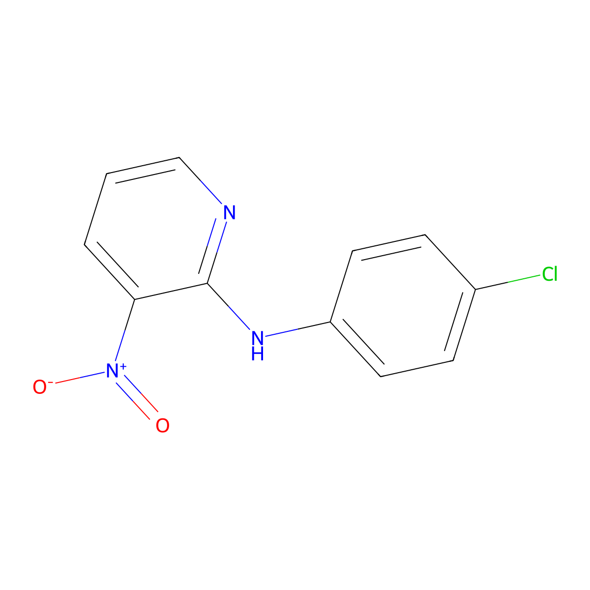 N-(4-chlorophenyl)-3-nitropyridin-2-amine molecular structure, CAS 26820-72-4