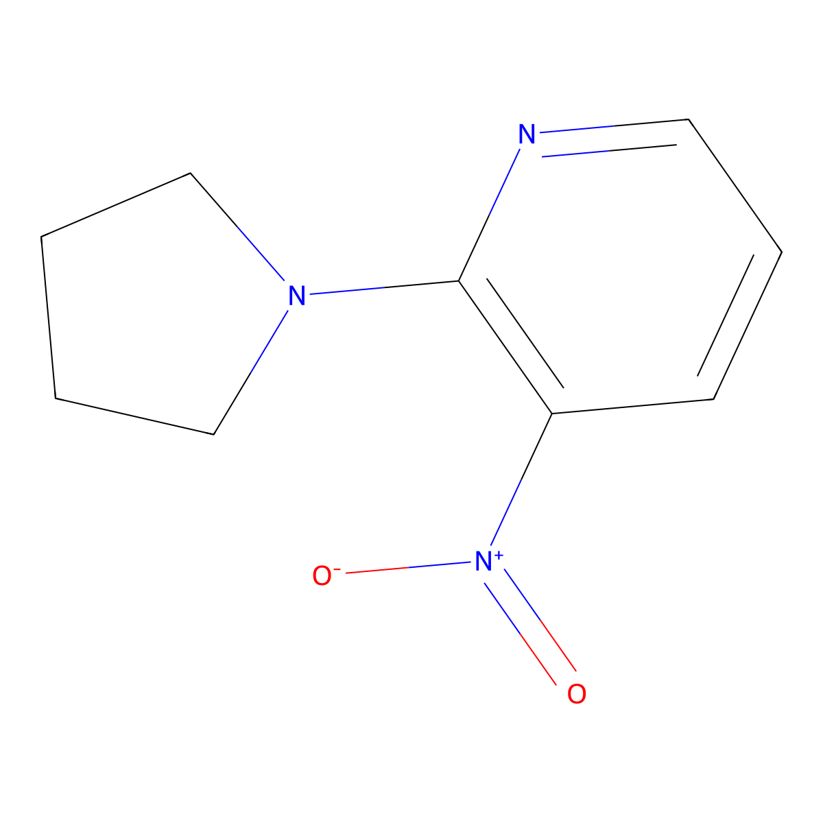 3-Nitro-2-(1-pyrrolidinyl)pyridine molecular structure, CAS 26820-73-5