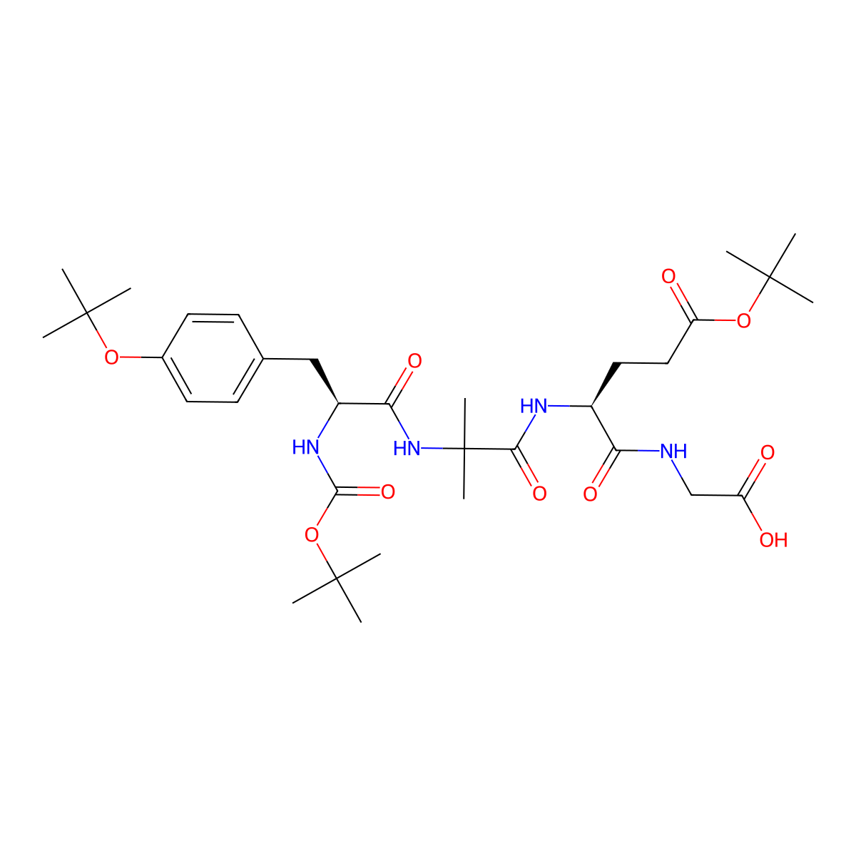 Boc-tyr(tbu)-aib-glu(otbu)-gly-OH molecular structure, CAS 2682040-93-1