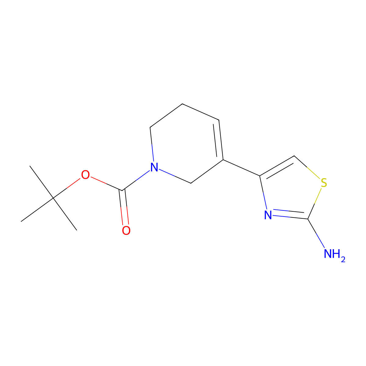 4-(1-Boc-1,2,5,6-tetrahydro-3-pyridyl)thiazol-2-amine molecular structure, CAS 2682047-59-0