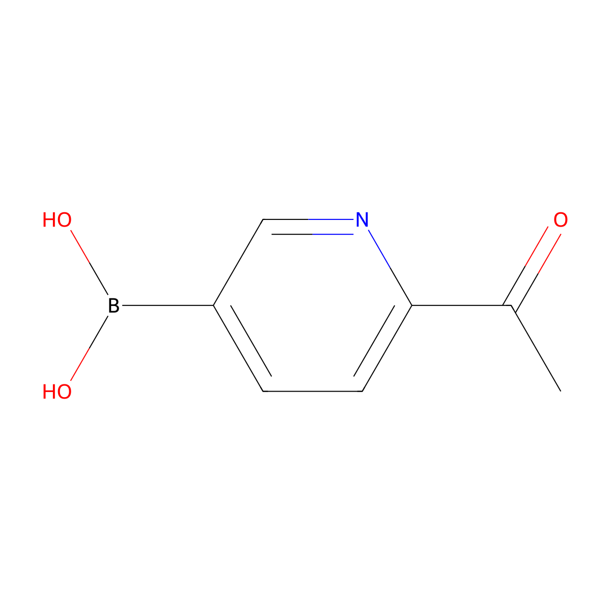(6-Acetylpyridin-3-YL)boronic acid molecular structure, CAS 2682066-26-6