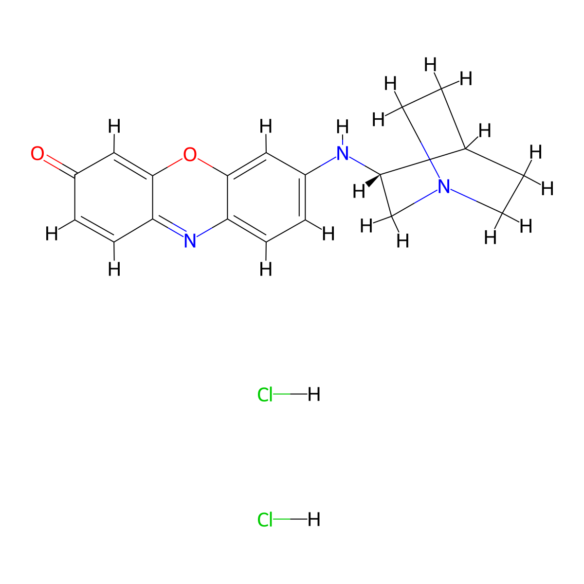 (R)-7-(Quinuclidin-3-ylamino)-3H-phenoxazin-3-one dihydrochloride molecular structure, CAS 2682096-93-9